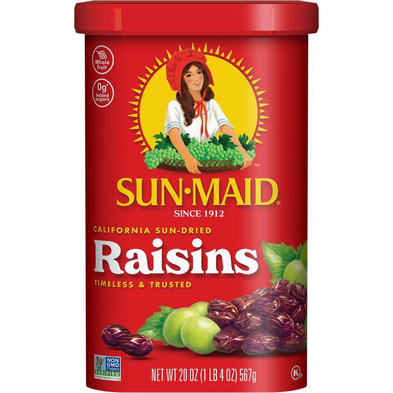 slide 1 of 7, Sun-Maid California Sun-Dried Raisins Canister - 20oz, 20 oz