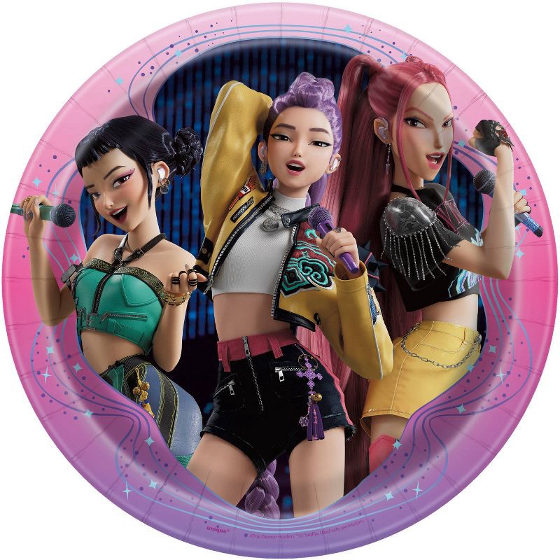 slide 1 of 4, KPop Demon Hunters Round 9" Disposable Dinner Plates 8ct, 8 ct