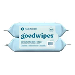 Goodwipes Fragrance-Free Flushable Personal Wipes Unscented - 100ct