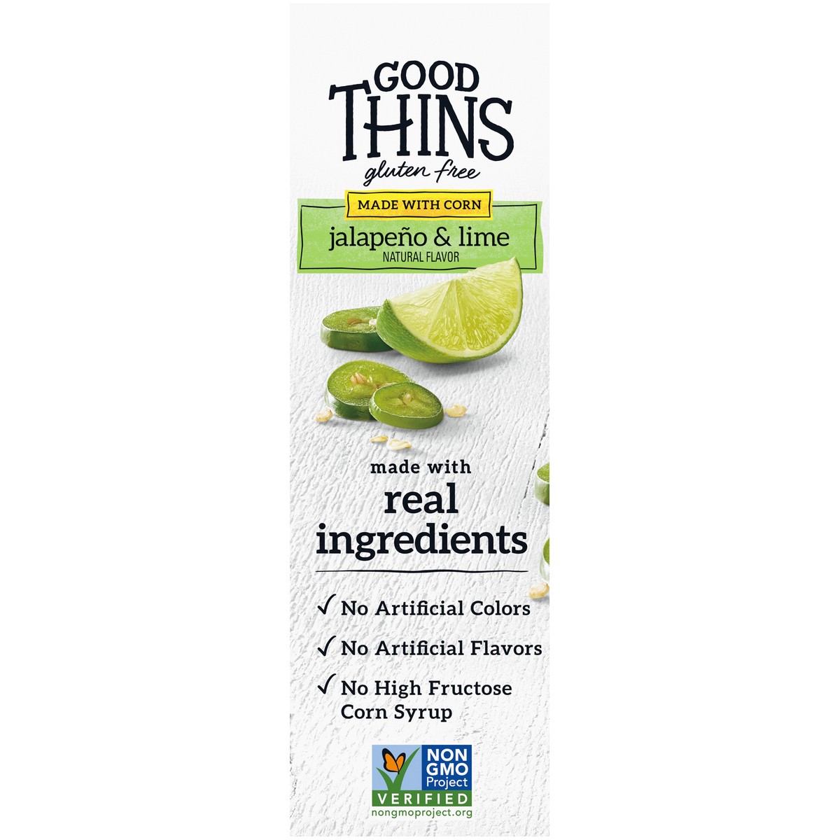 slide 5 of 9, GOOD THiNS Jalapeño & Lime Corn & Rice Snacks Gluten Free Crackers, 3.5 oz, 3.5 oz