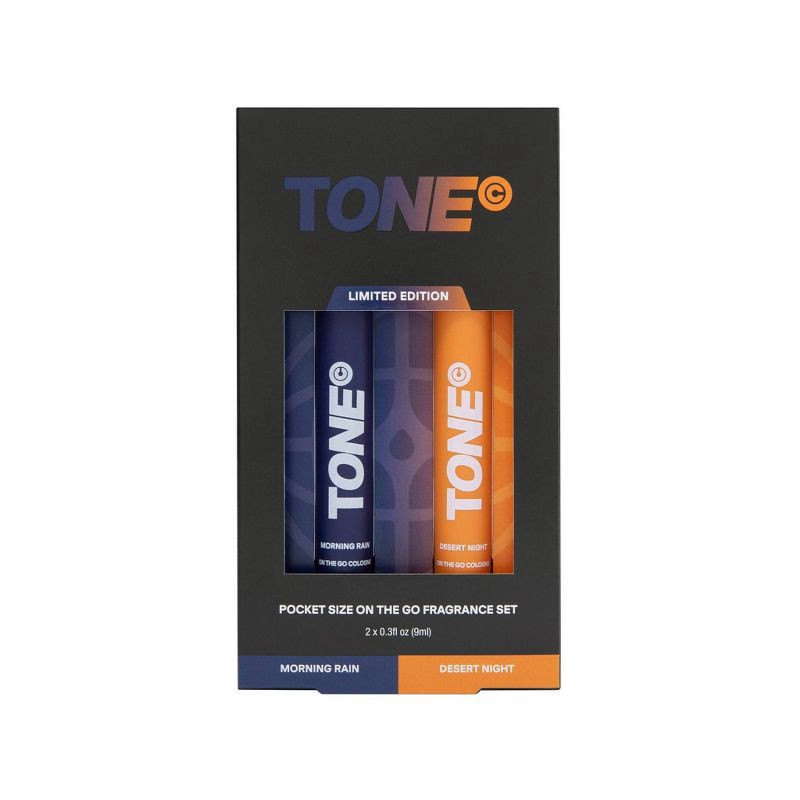 slide 1 of 4, TONE Limited Edition Travel Duo On-The-Go Cologne - Morning Rain & Desert Night Fresh & Woody - 0.3 fl oz/2ct, 0.3 fl oz, 2 ct