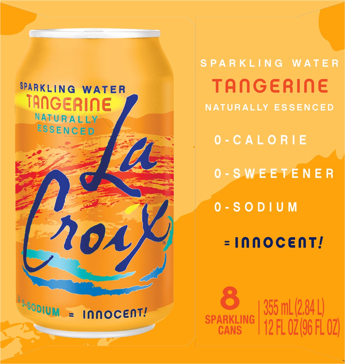 slide 4 of 7, La Croix Tangerine 8 Pack 12oz, 8 ct