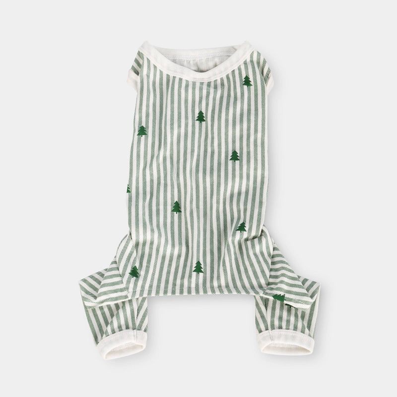 slide 1 of 3, Family Sleep Tree Striped Dog Pajamas - Wondershop™ Green S, SM