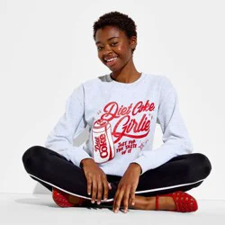 Coca-Cola Women's Crewneck Diet Coke Graphic Pullover Sweatshirt - Light Gray XL