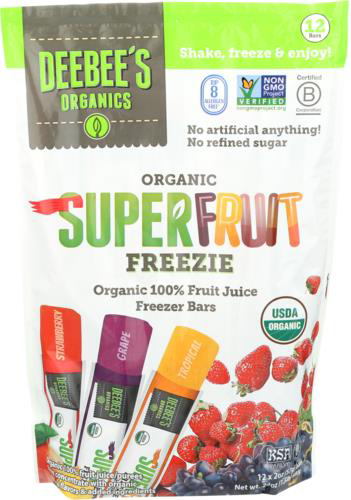 slide 1 of 1, DeeBee's Organics Super Fruit Freezer Bars, 12 ct