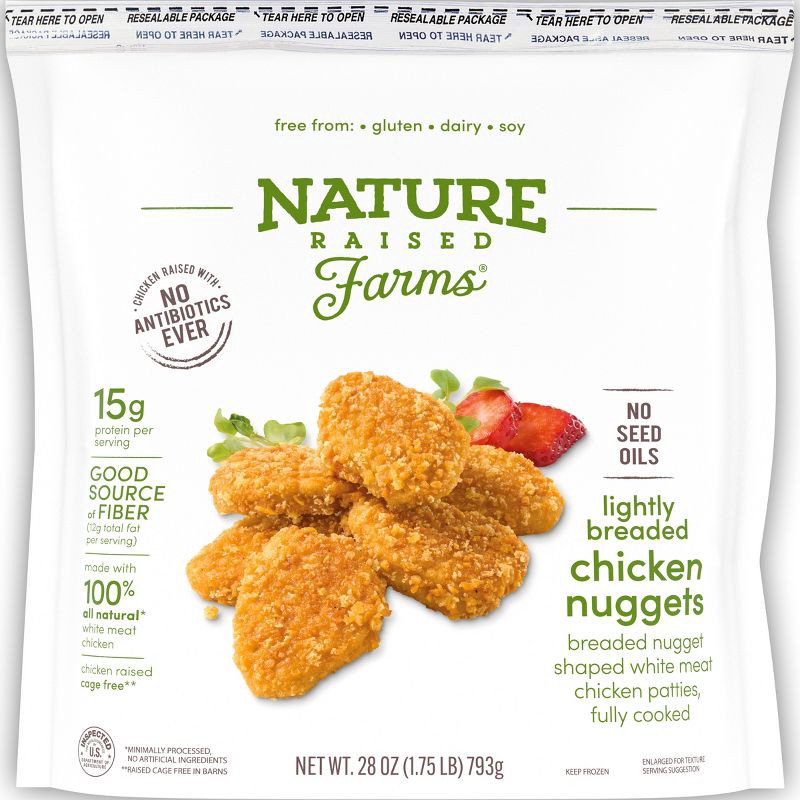 slide 1 of 13, NatureRaised Farms Nature Raised Farms Chicken Nuggets - 28oz, 28 oz