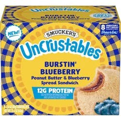 Smucker's Uncrustables Frozen Peanut Butter & Blueberry Sandwich - 22.4oz/8ct