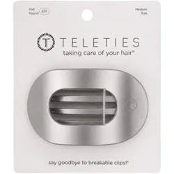 TELETIES Medium Flat Round Hair Clip - Electric Silver