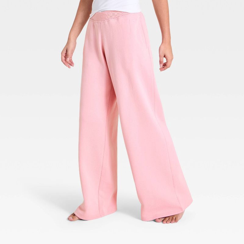 slide 1 of 5, Women's Fleece Sweatpants - Pink L The Hollister Collection at Target, 1 ct