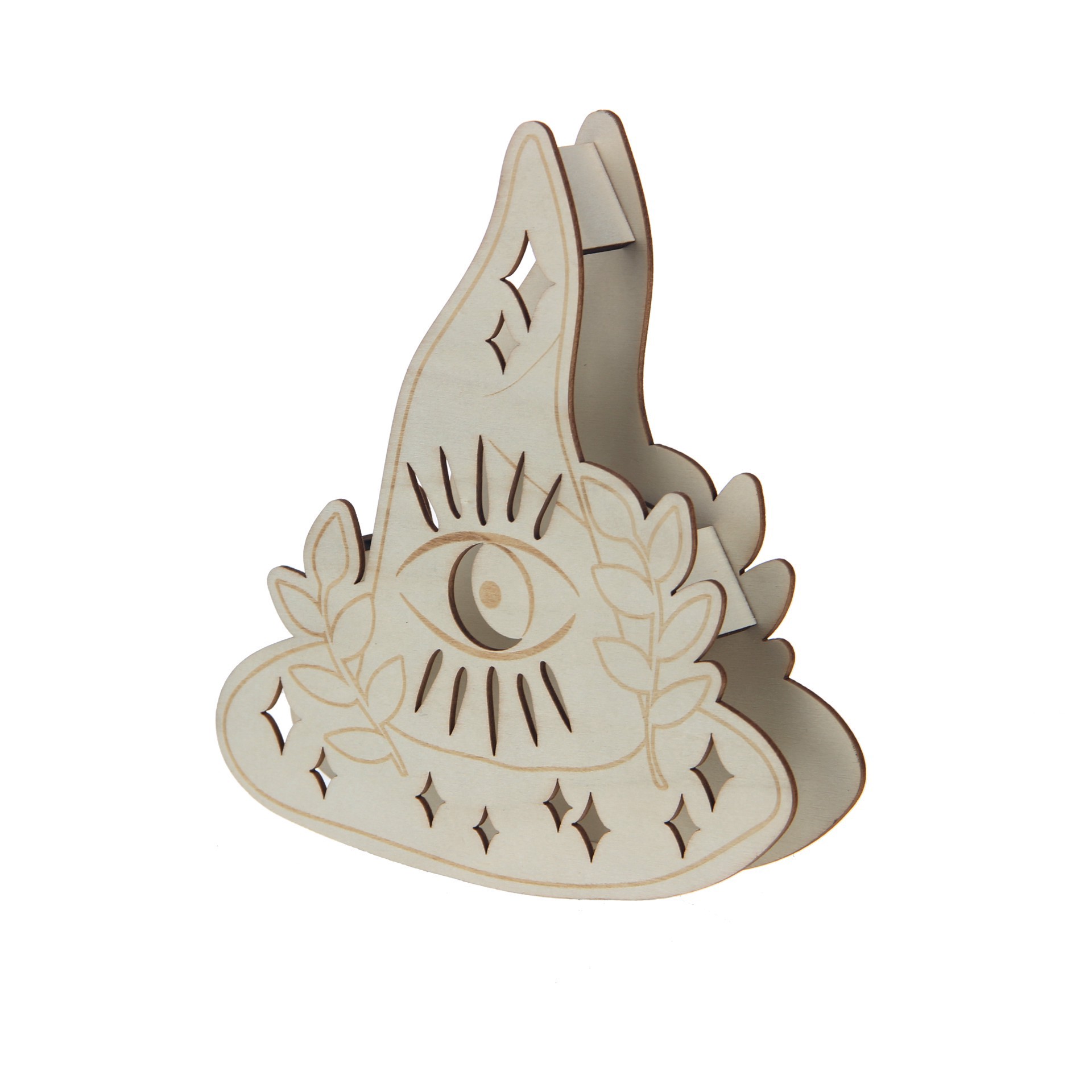 slide 3 of 3, 7" Witch Hat Diy Led Plywood Decor By Make Market, 7 in