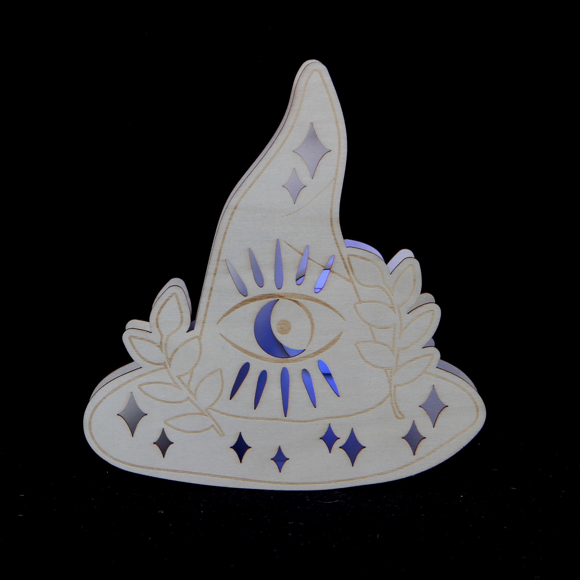 slide 2 of 3, 7" Witch Hat Diy Led Plywood Decor By Make Market, 7 in