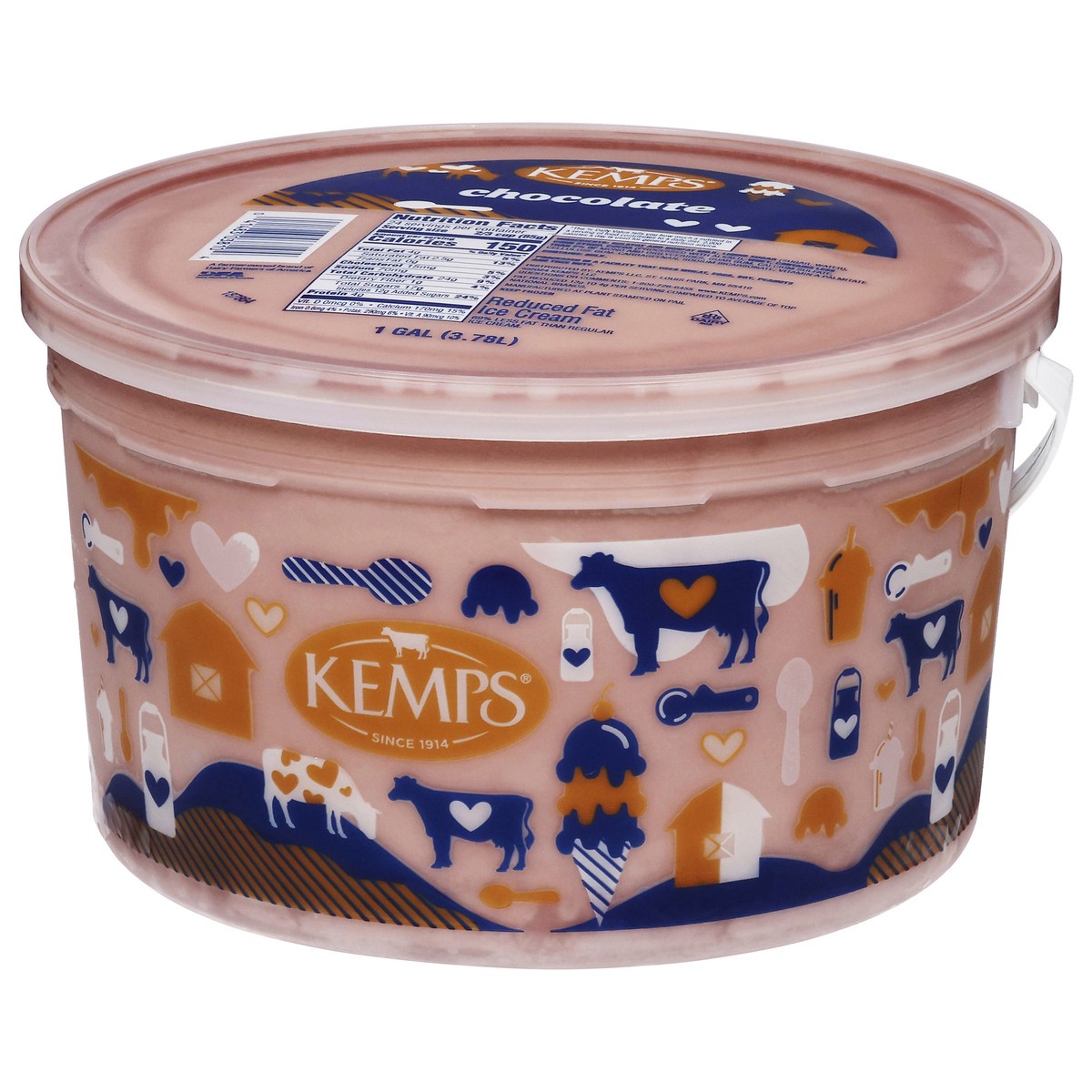 slide 14 of 14, Kemps Reduced Fat Chocolate Ice Cream, 132 fl oz