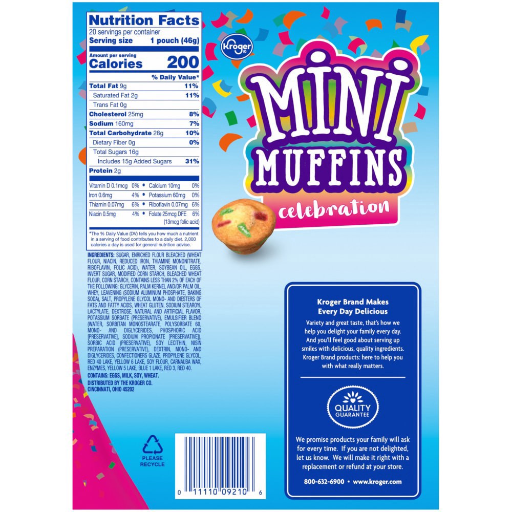 slide 3 of 4, Kroger Celebration Mini Muffins 20 Count, 33 oz