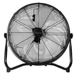 Continental 3-Speed High-Velocity Tilting Floor Fan - Black
