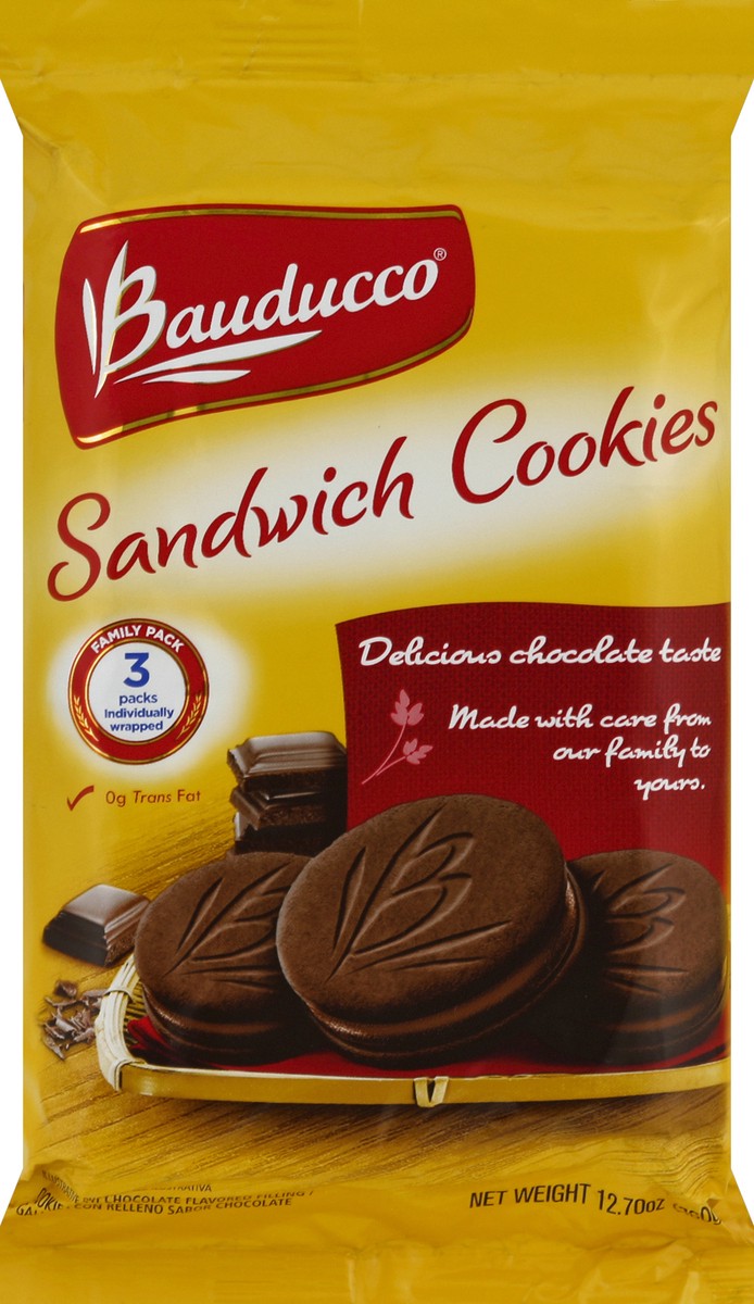 slide 2 of 6, Bauducco Chocolate Sandwich Cookies, 12.7 oz