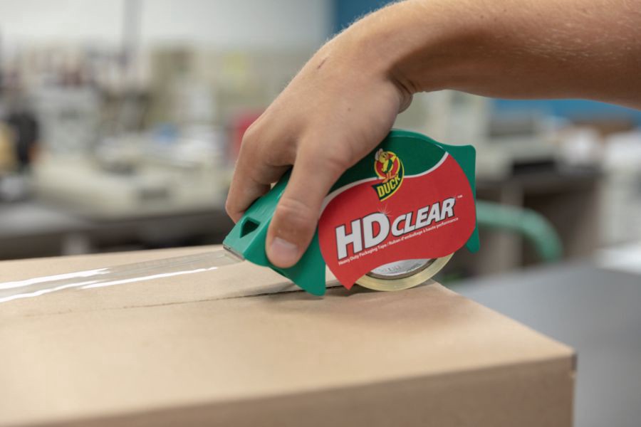slide 5 of 5, Duck Brand HD Clear Heavy-Duty Packaging Tape with Dispenser, 1.88 in x 40 yd