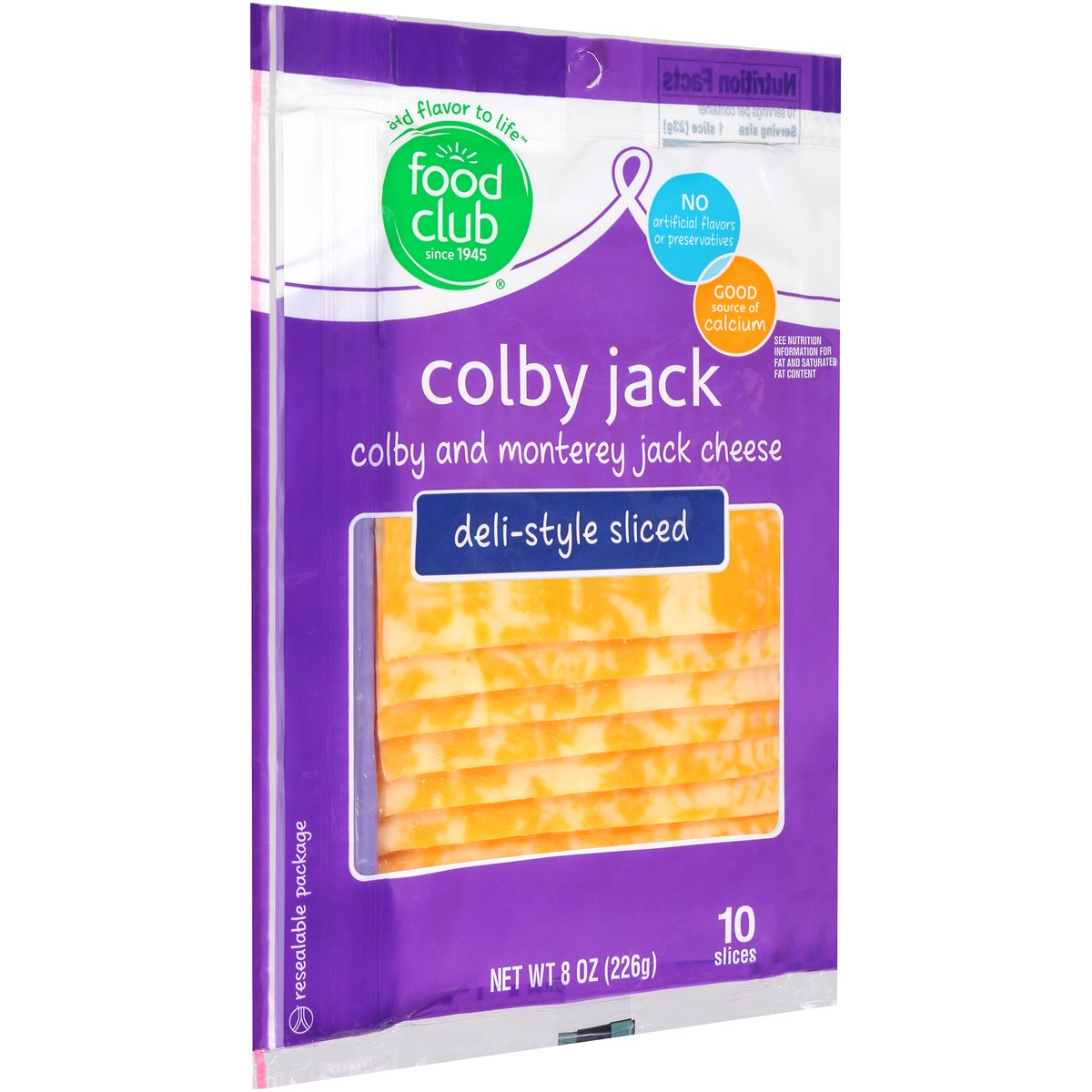 slide 2 of 9, Food Club Colby Jack Colby And Monterey Jack Deli-Style Sliced Cheese, 8 oz