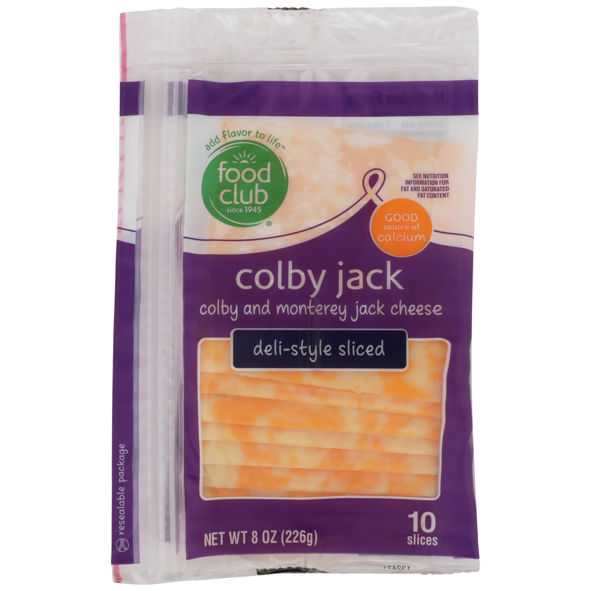 slide 1 of 6, Food Club Colby Jack Deli Style Sliced Cheese, 8 oz
