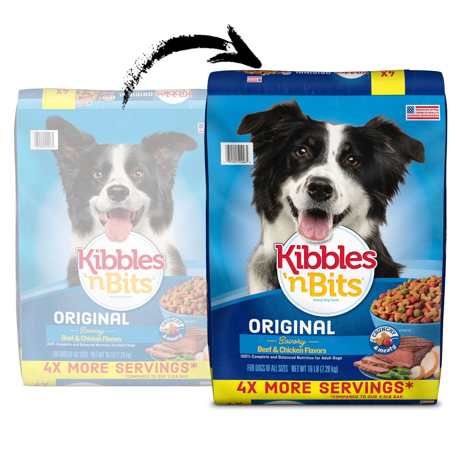 slide 5 of 7, Kibbles 'n Bits Original Savory Beef & Chicken Flavors Dry Dog Food, 16 lb. Bag, 16 lb