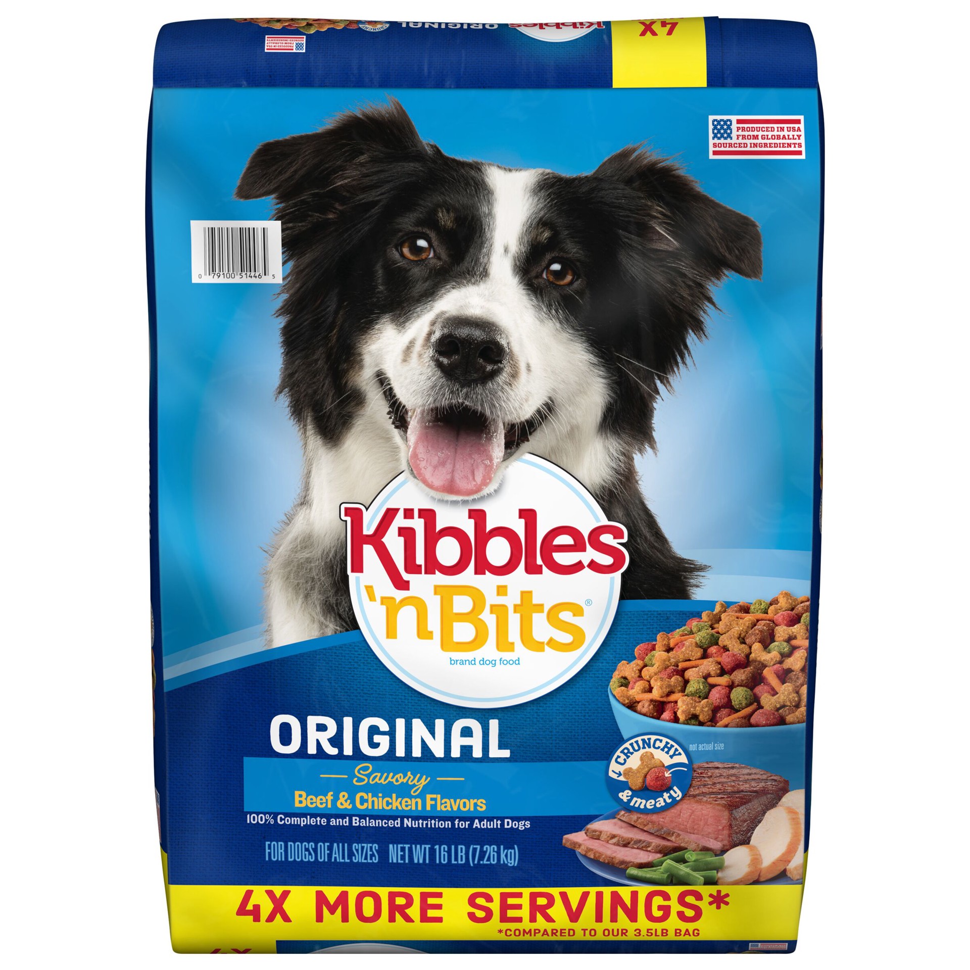 slide 1 of 7, Kibbles 'n Bits Original Savory Beef & Chicken Flavors Dry Dog Food, 16 lb. Bag, 16 lb