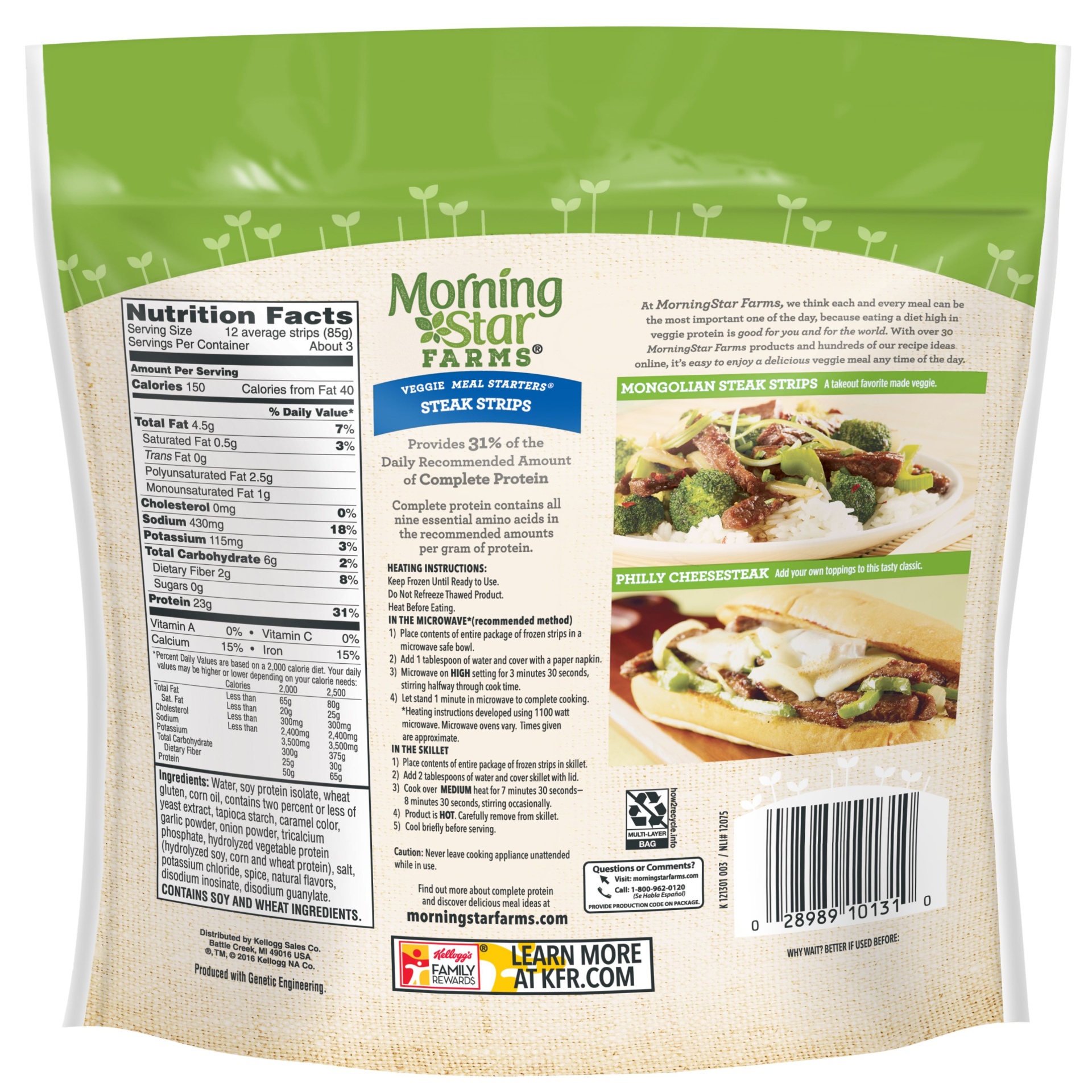 slide 3 of 7, MorningStar Farms Veggie Meal Starters Steak Strips, 10 oz