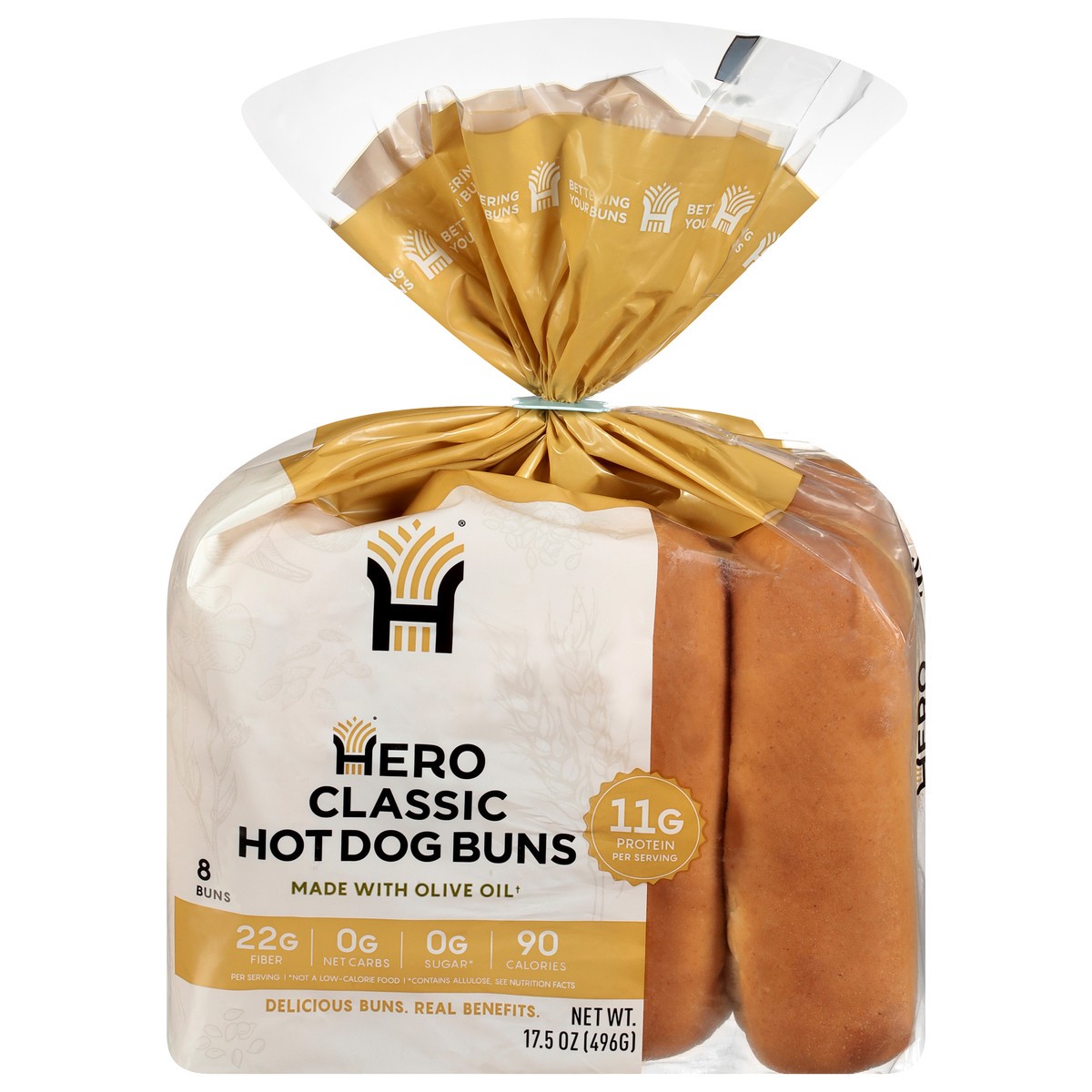 slide 1 of 14, Hero Classic Hot Dog Buns 8 Each, 8 ct