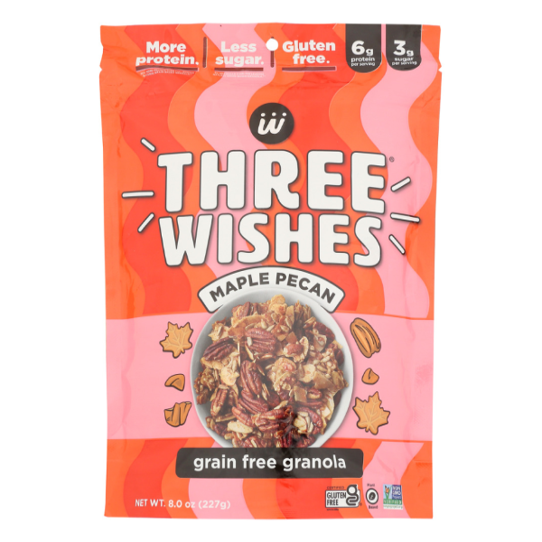 slide 1 of 1, Three Wishes Maple Pecan Granola - 8oz, 8 oz