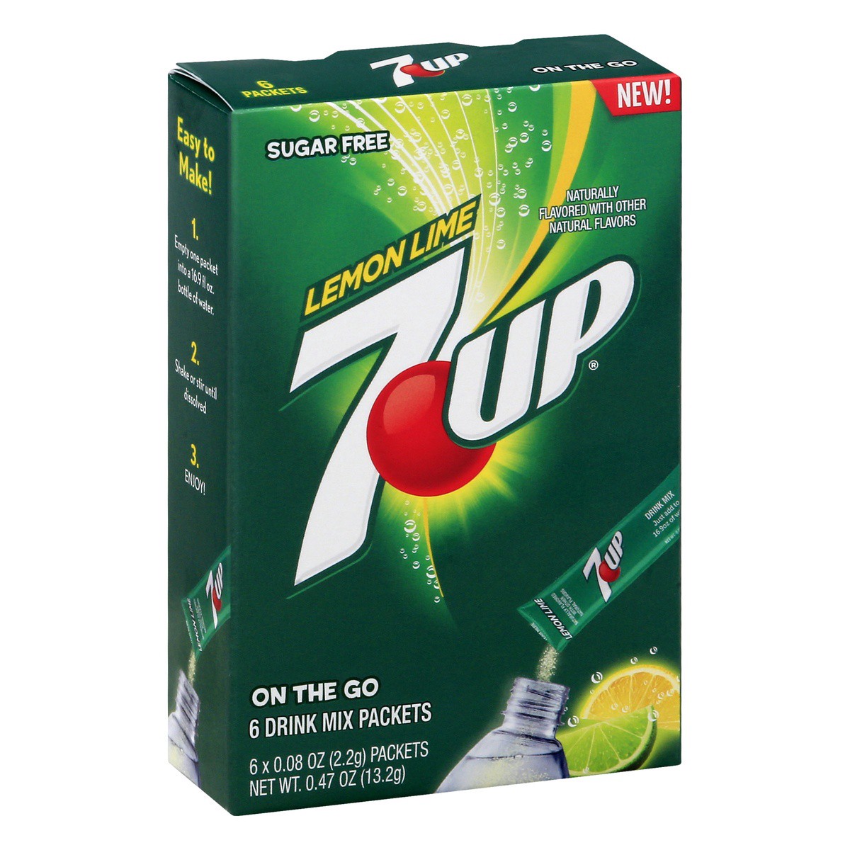 slide 1 of 1, 7UP Sugar Free Lemon Lime On the Go Drink Mix - 6 ct, 6 ct