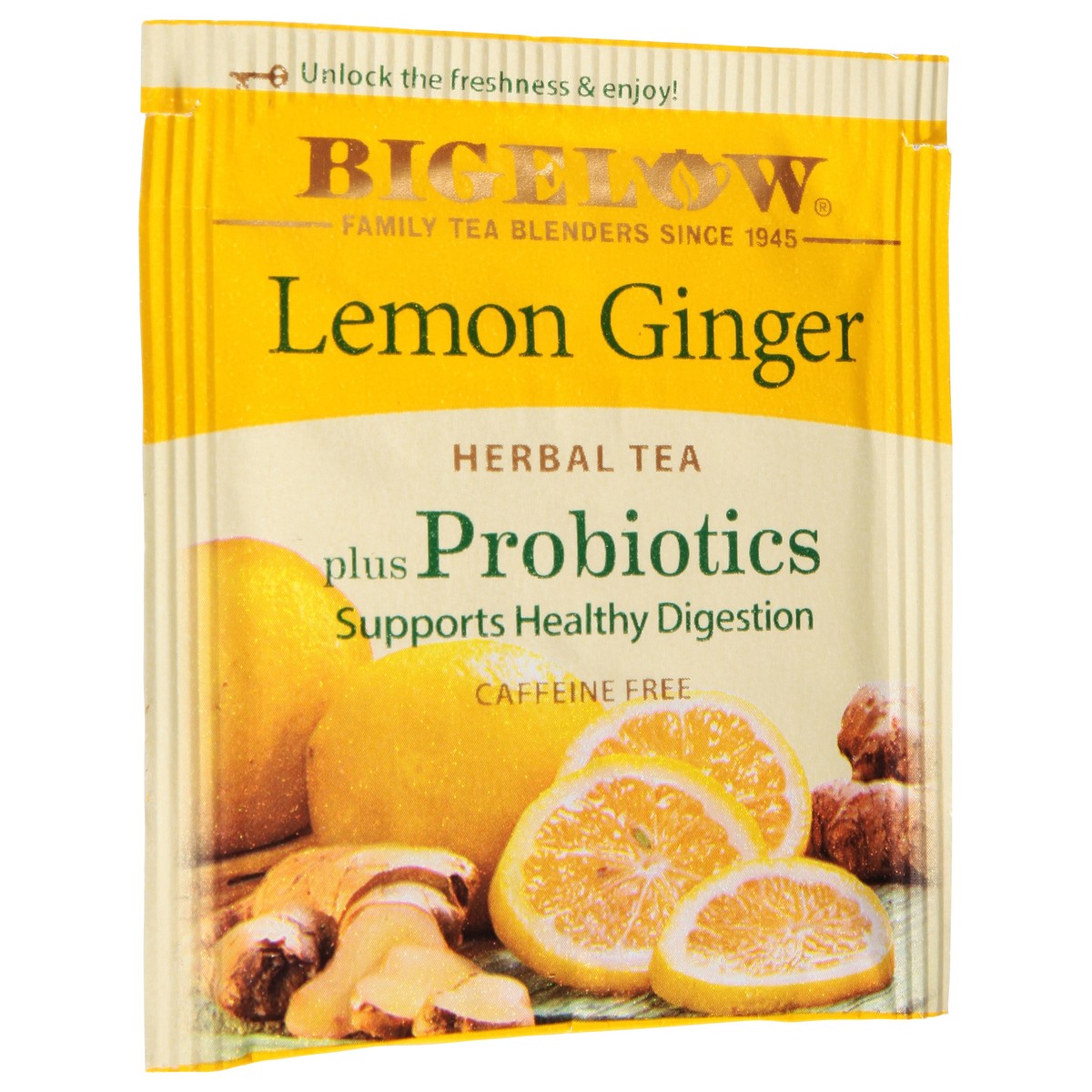 slide 2 of 9, Bigelow Lemon Ginger Probiotics, Caffeine Free Herbal Tea Bags- 18 ct, 18 ct
