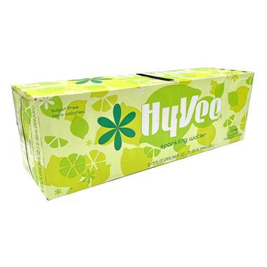 slide 1 of 1, Hy-Vee Sparkling Water, Lime, 12 ct