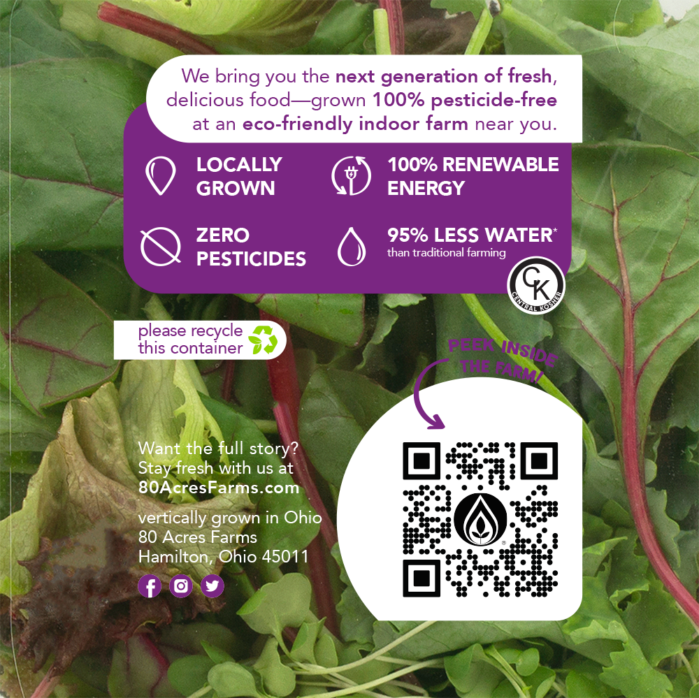 slide 2 of 3, 80 Acres Farms Power Crunch Salad Blend With Lettuce, Kale, Chard And Microgreens, 4 oz