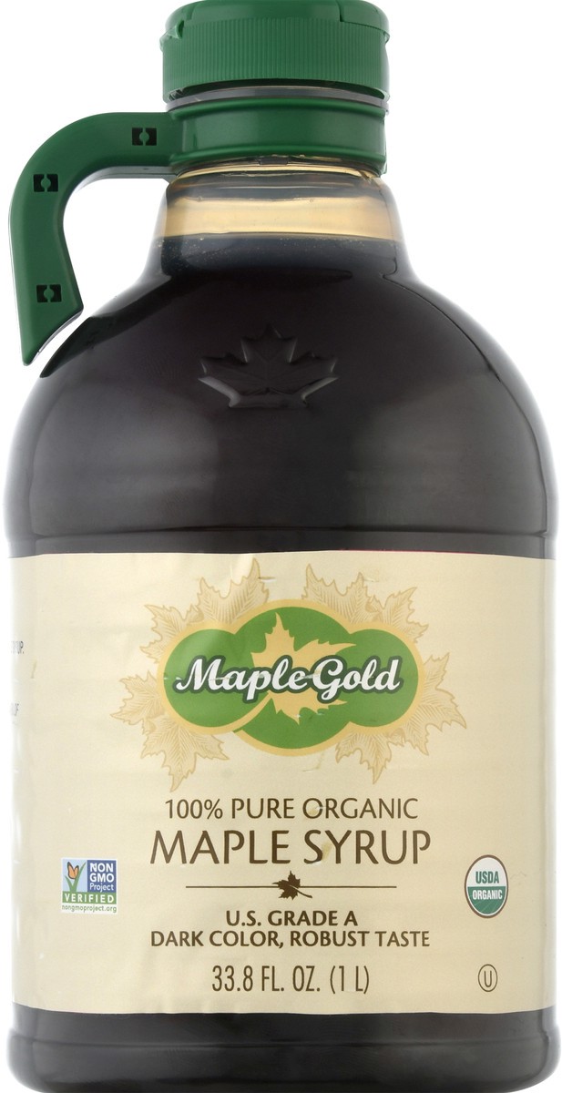 slide 4 of 13, Maple Gold Organic 100% Pure Maple Syrup 33.8 oz, 33.8 oz