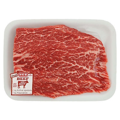 slide 1 of 1, H-E-B Boneless Beef Top Blade Roast USDA Select, per lb