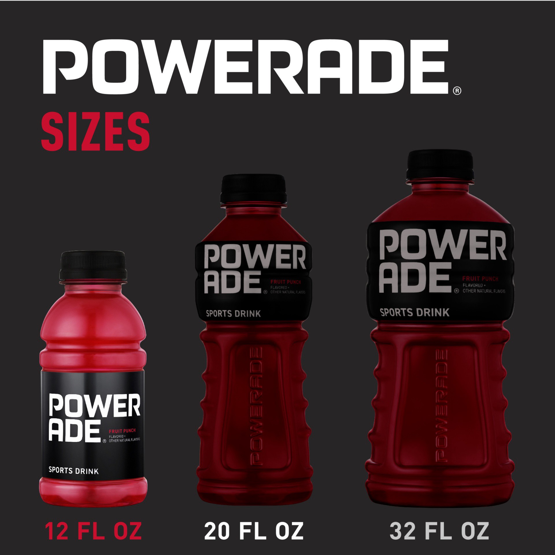 slide 4 of 8, POWERADE Fruit Punch, ION4 Electrolyte Enhanced Fruit Flavored Sports Drink w/ Vitamins B3, B6, and B12, Replenish Sodium, Calcium, Potassium, Magnesium, 12 fl oz, 12 Pack, 144 fl oz