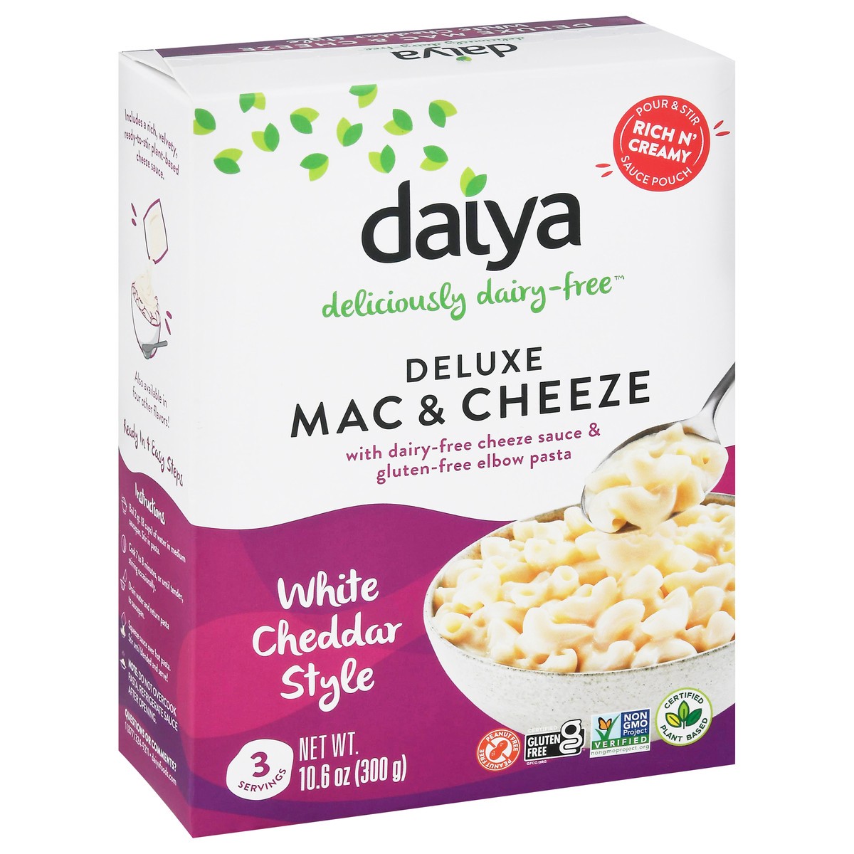 slide 9 of 9, Daiya Gluten Free and Vegan White Cheddar Style Cheezy Mac, 10.6 oz