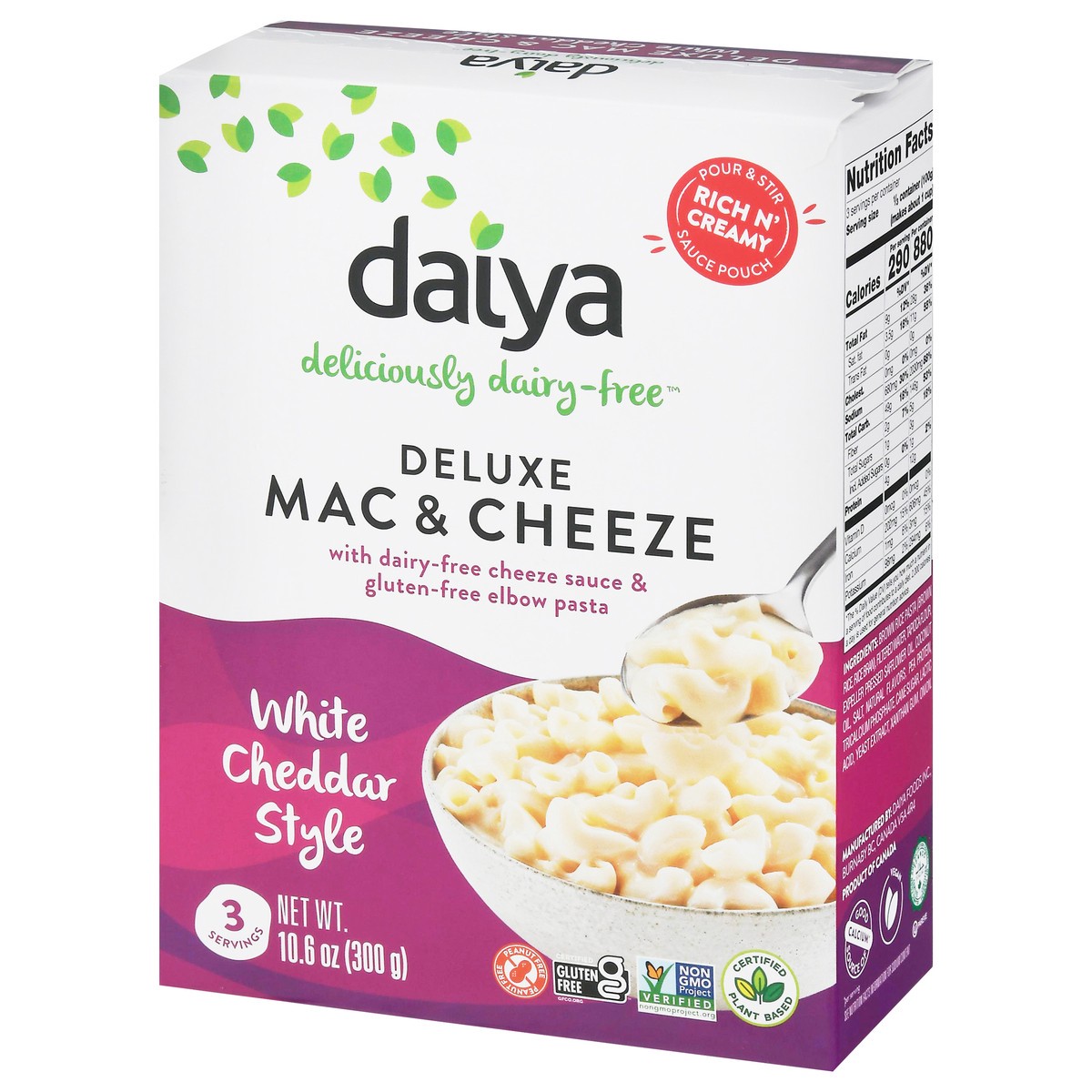 slide 6 of 9, Daiya Gluten Free and Vegan White Cheddar Style Cheezy Mac, 10.6 oz
