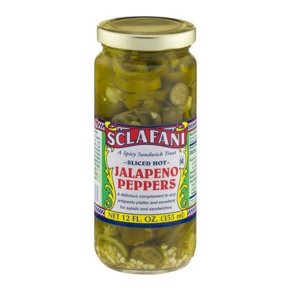 slide 1 of 1, Sclafani Sliced Hot Jalapeno Pepper, 12 fl oz