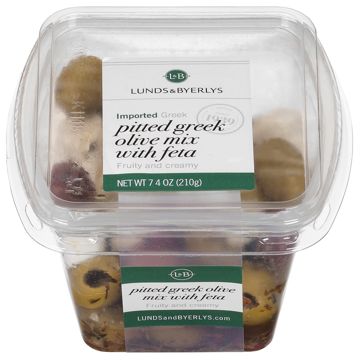 slide 1 of 14, Lunds & Byerlys Imported Greek Pitted Olive Mix with Feta 7.4 oz, 7.4 oz
