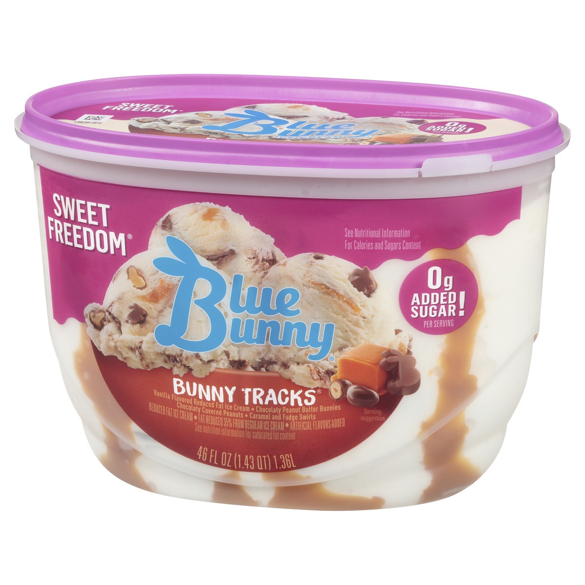 slide 4 of 11, Blue Bunny Sweet Freedom Bunny Tracks Light Ice Cream, 46 fl oz, 46 fl oz