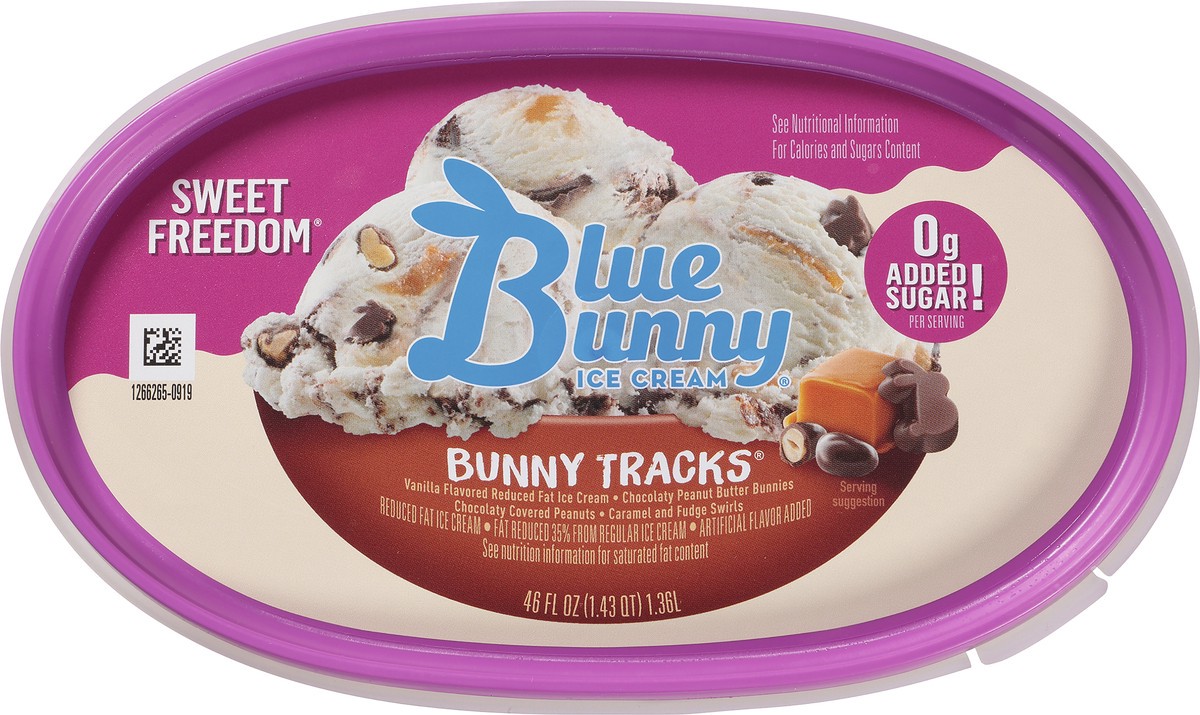 slide 7 of 11, Blue Bunny Sweet Freedom Bunny Tracks Light Ice Cream, 46 fl oz, 46 fl oz