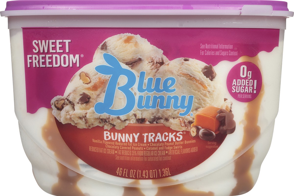 slide 5 of 11, Blue Bunny Sweet Freedom Bunny Tracks Light Ice Cream, 46 fl oz, 46 fl oz