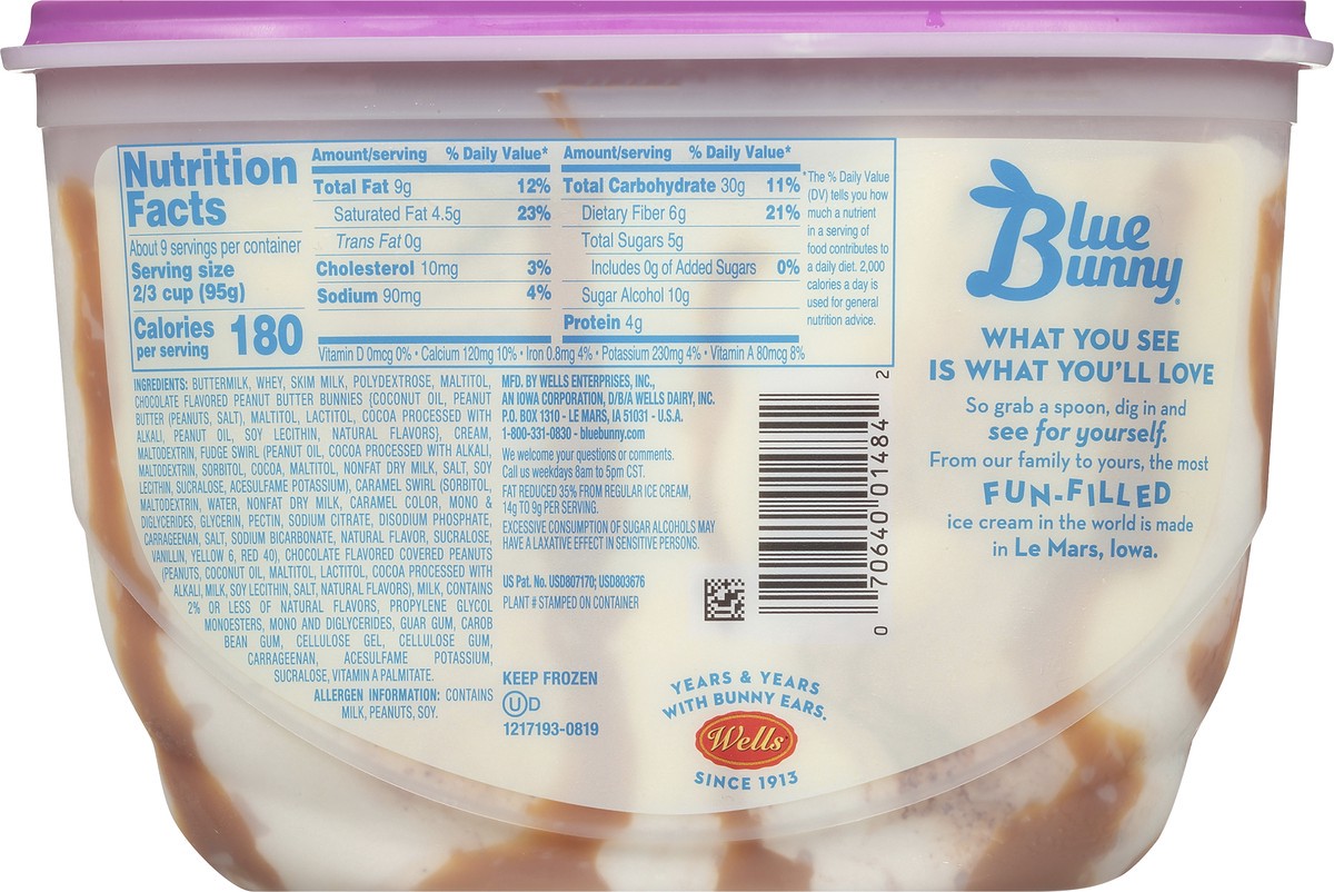 slide 3 of 11, Blue Bunny Sweet Freedom Bunny Tracks Light Ice Cream, 46 fl oz, 46 fl oz