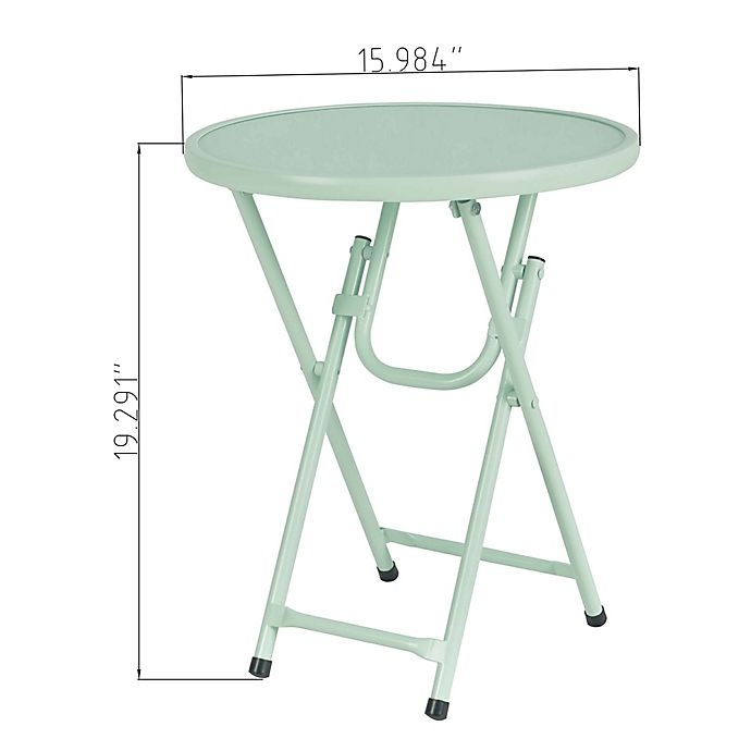 slide 2 of 3, Destination Summer Folding Metal Patio Accent Table - Sage, 1 ct