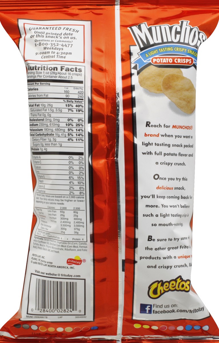 slide 6 of 6, Munchos Potato Crisps 2.625 oz, 2.62 oz