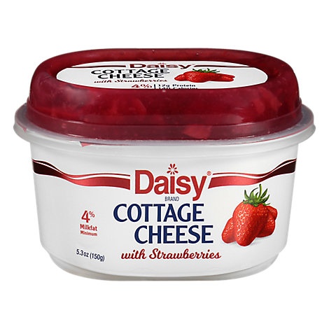 slide 1 of 1, Daisy 4% Cottage Cheese With Strawberry, 5.3 oz