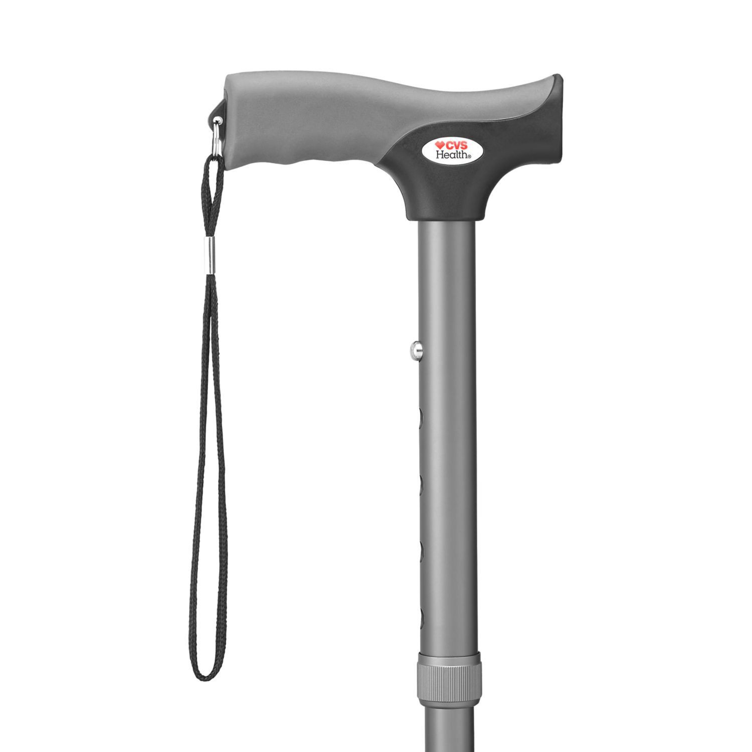 slide 5 of 5, Cvs Gel Grip Folding Cane, Grey, 1 ct