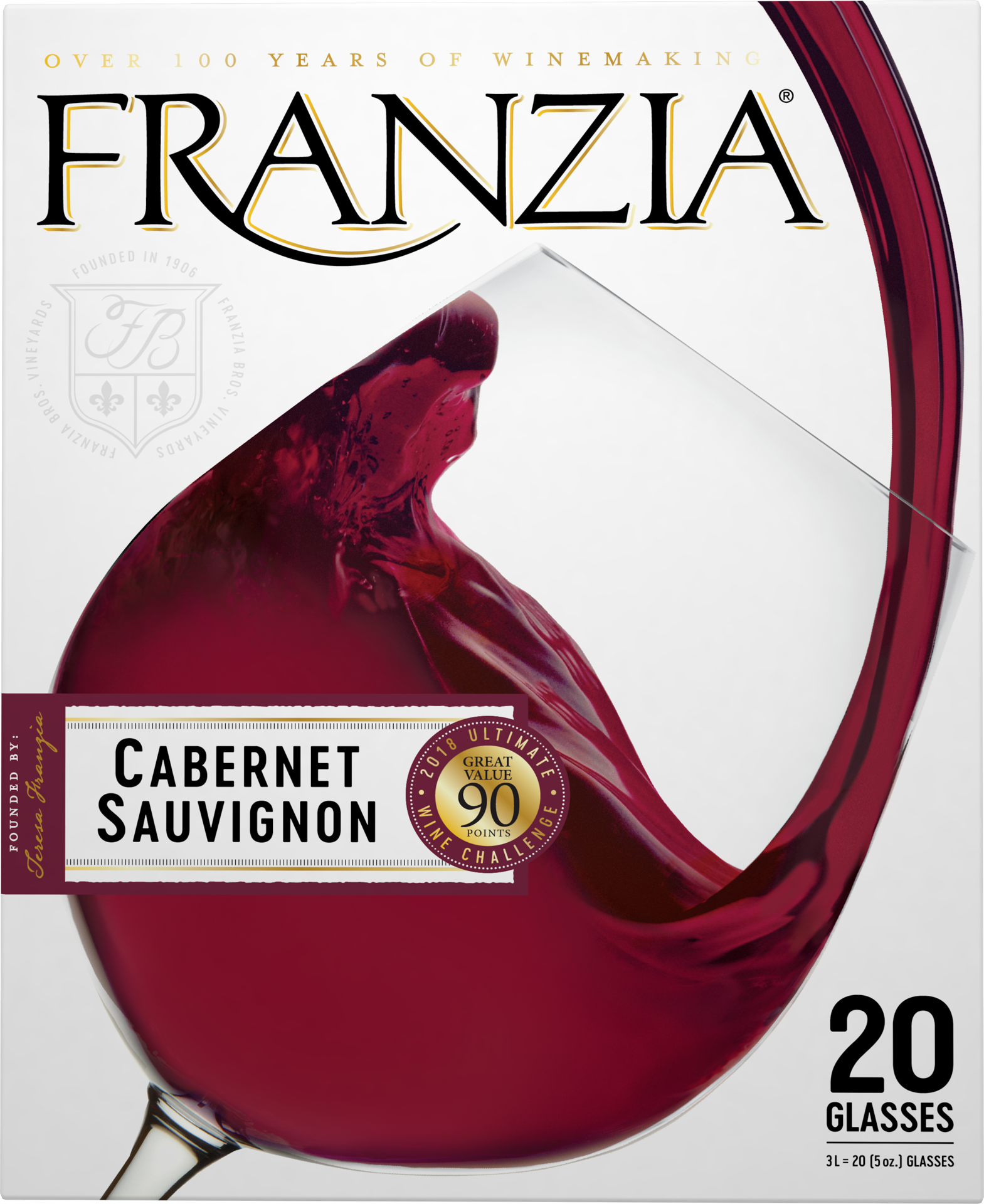 slide 2 of 4, Franzia Cabernet Sauvignon, Red Wine, Chile, 1 ct, 3L Box, 3 liter