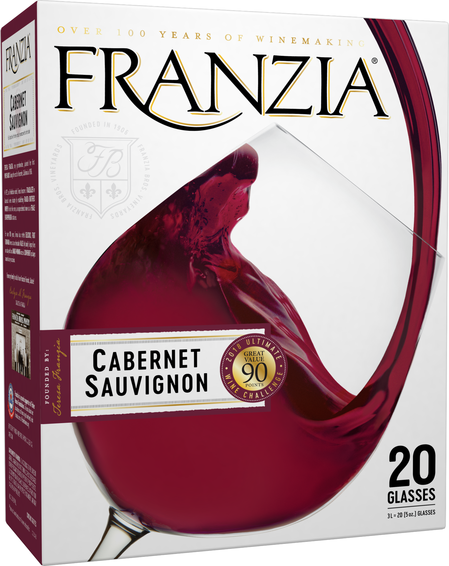 slide 1 of 4, Franzia Cabernet Sauvignon, 3 liter
