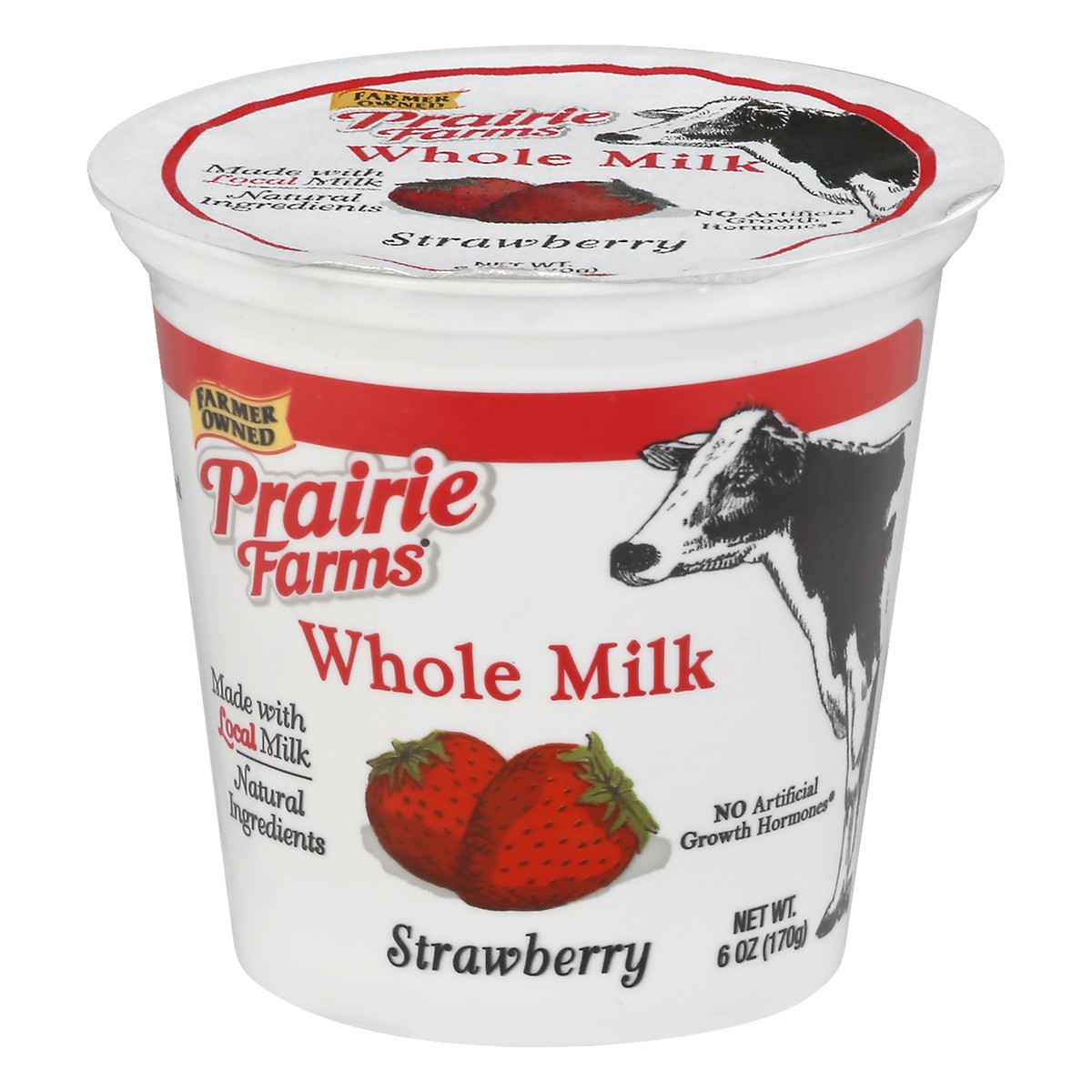 slide 1 of 9, Prairie Farms Whole Milk Blended Strawberry Yogurt 6 oz, 6 oz