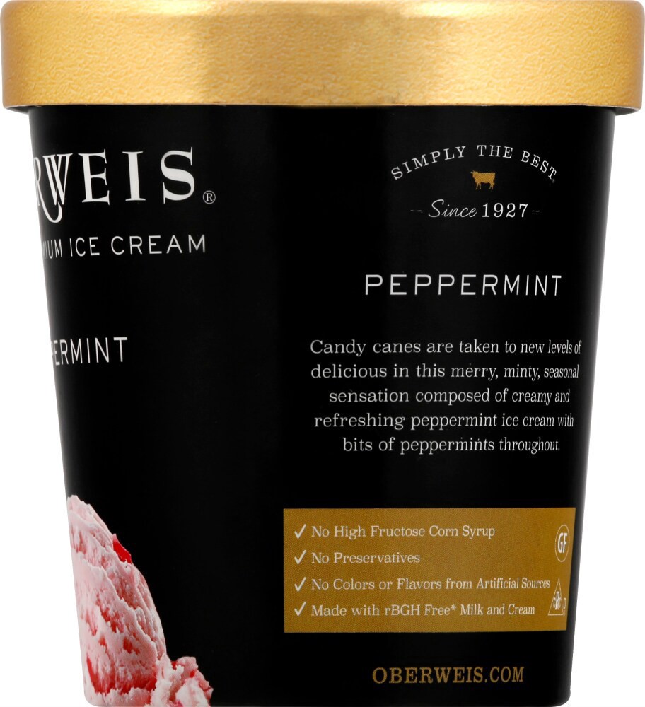 slide 3 of 3, Oberweis Ice Cream Super Premium Peppermint, 16 oz